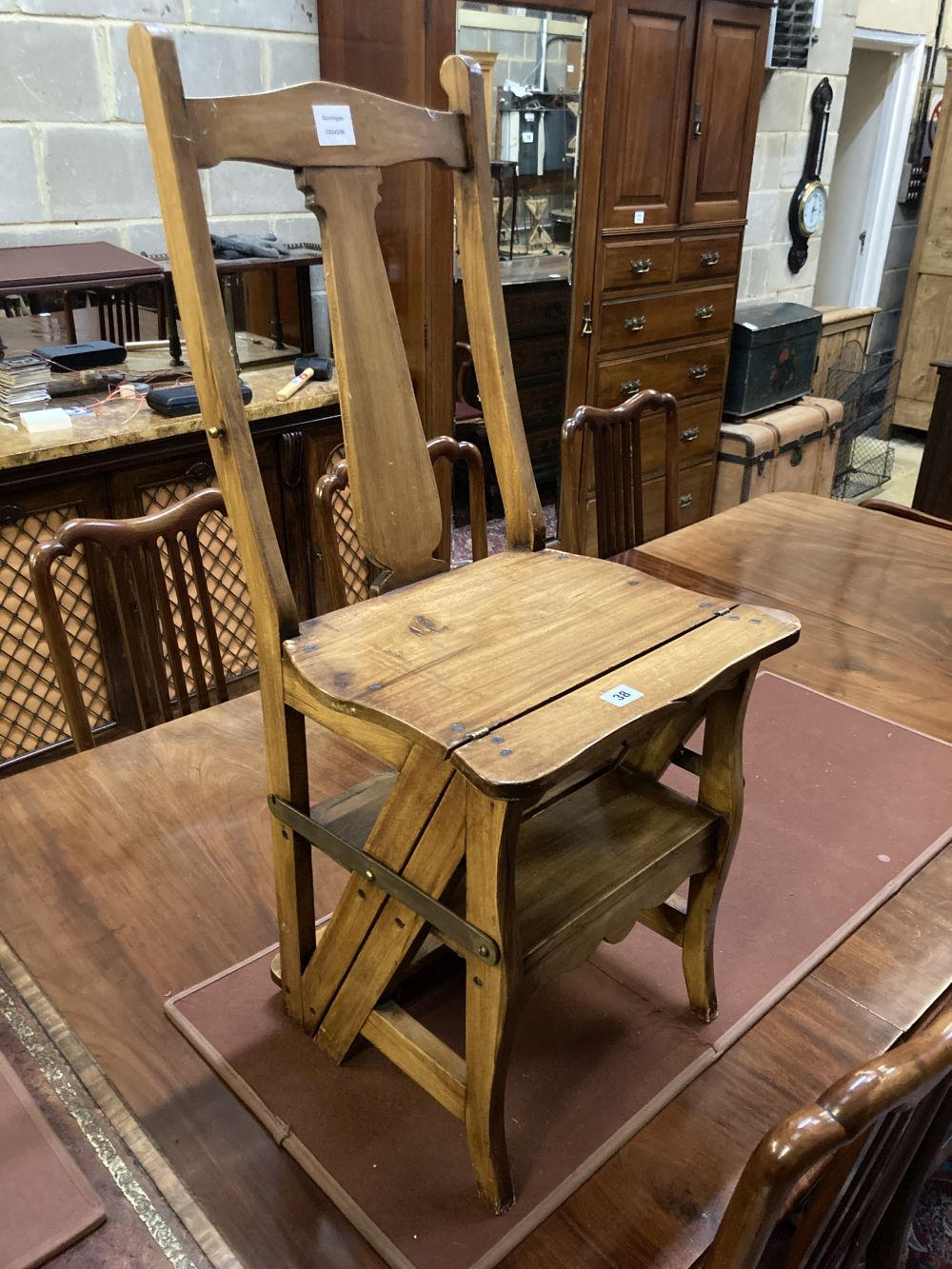 A 19th century metamorphic chair / library steps